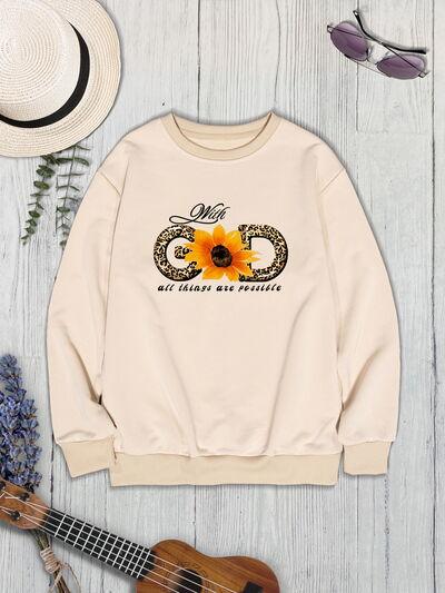 Sunflower Round Neck Dropped Shoulder Sweatshirt - Immenzive