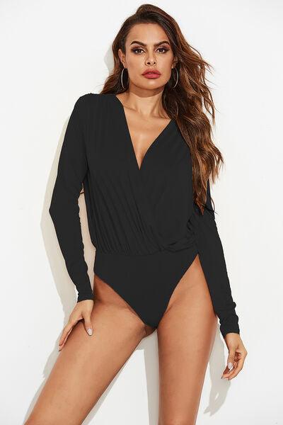Surplice Long Sleeve Bodysuit - Immenzive