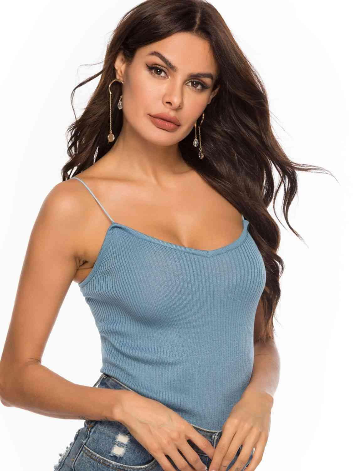 Sweetheart Neck Knit Cami - Immenzive