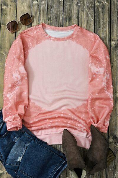 Tie-Dye Round Neck Dropped Shoulder Sweatshirt - Immenzive