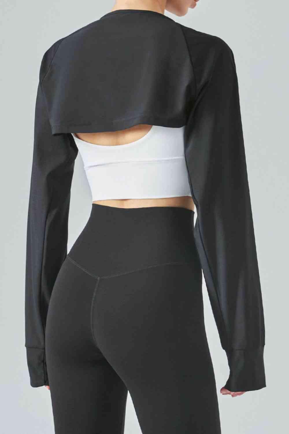 Tie Front Long Sleeve Sports Bolero - Immenzive