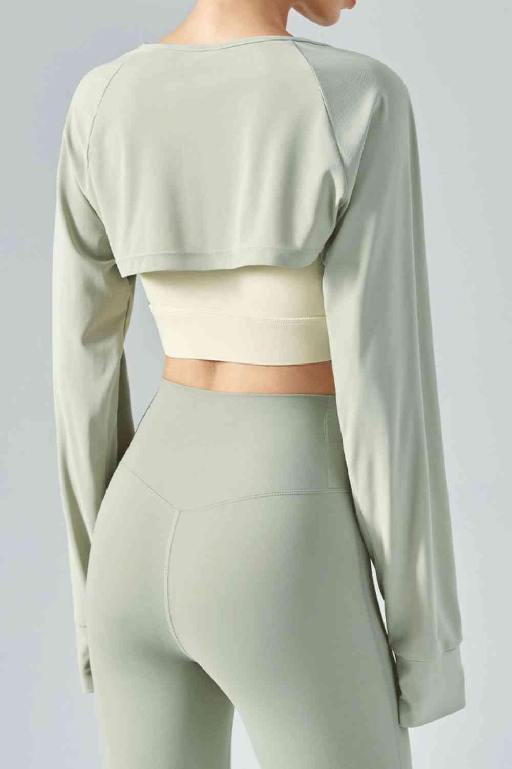 Tie Front Long Sleeve Sports Bolero - Immenzive