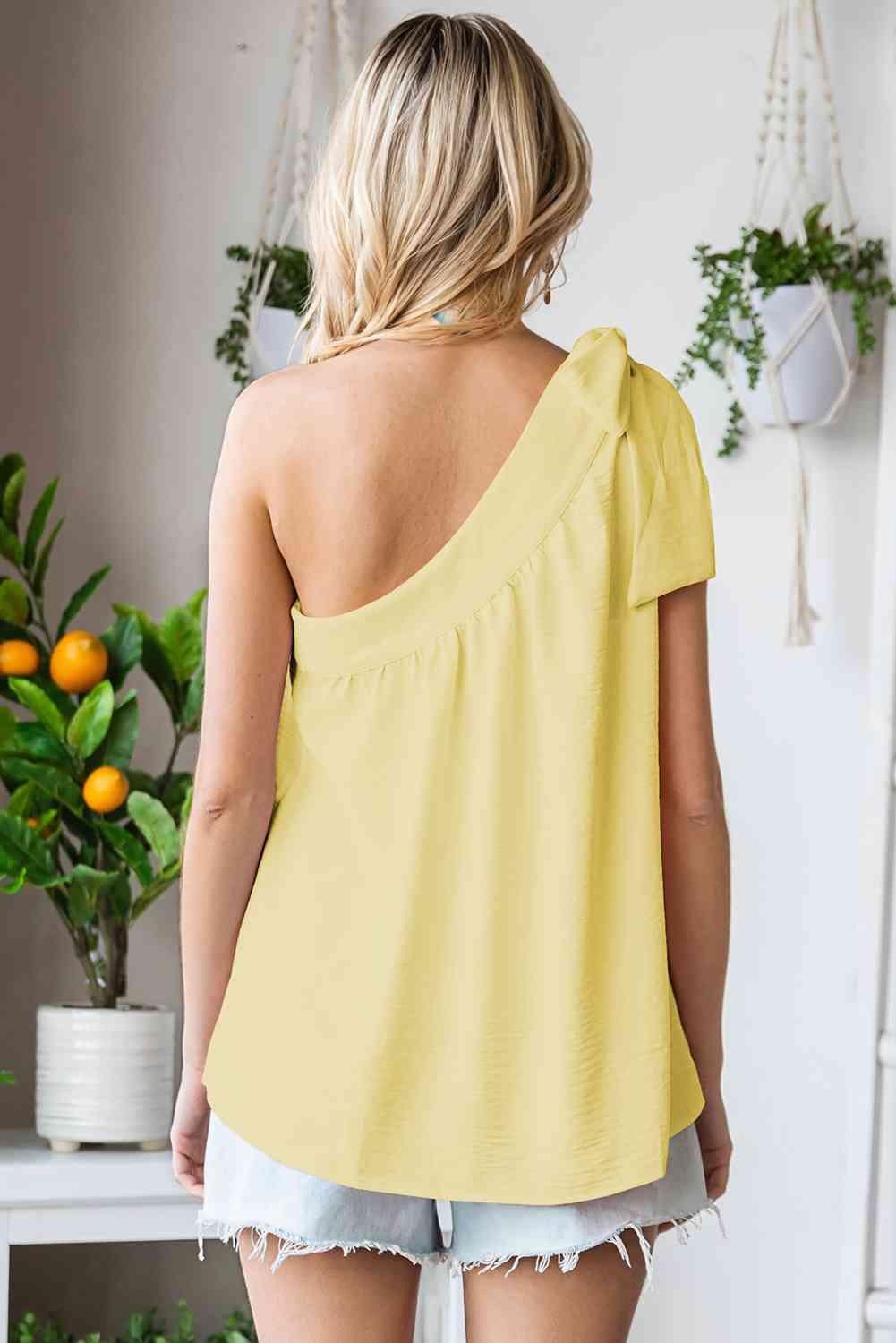 Tied One-Shoulder Blouse - Immenzive