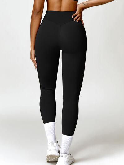 Twisted High Waist Active Pants with Pockets - Immenzive