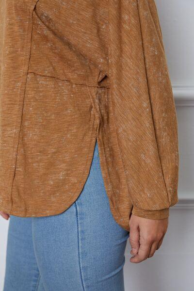 Vintage Wash Exposed Seam Round Neck Slit Sweatshirt - Immenzive
