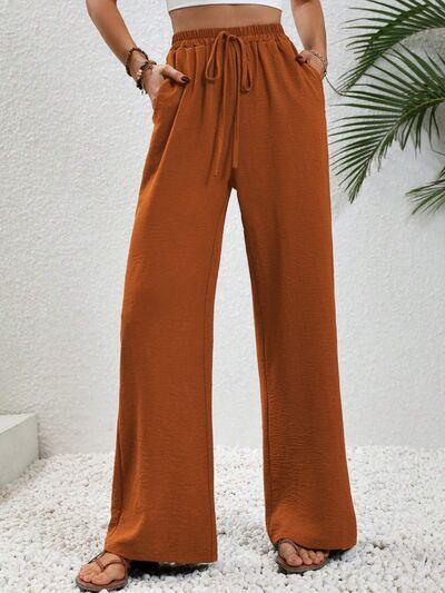 Wide Leg Drawstring Pants - Immenzive