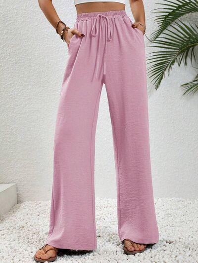 Wide Leg Drawstring Pants - Immenzive