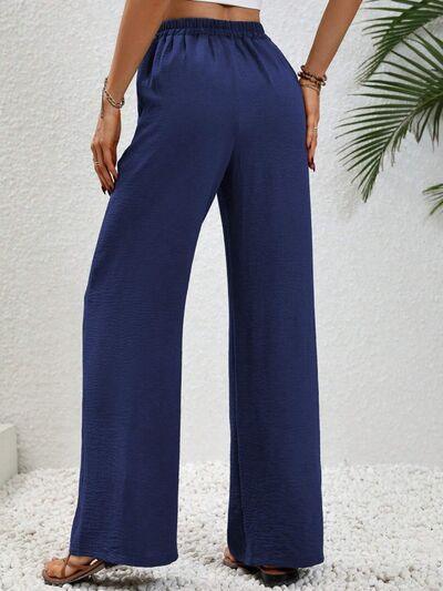 Wide Leg Drawstring Pants - Immenzive