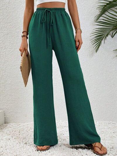 Wide Leg Drawstring Pants - Immenzive