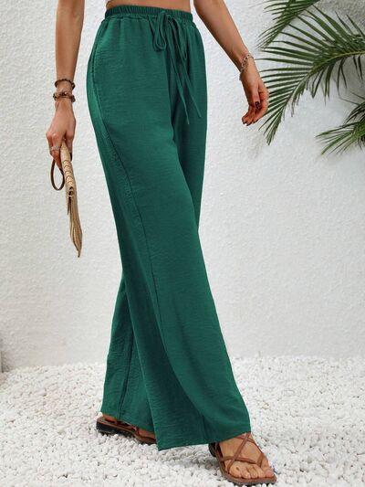 Wide Leg Drawstring Pants - Immenzive