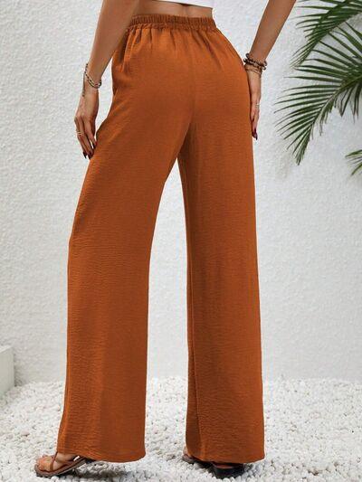 Wide Leg Drawstring Pants - Immenzive