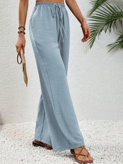 Wide Leg Drawstring Pants - Immenzive