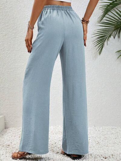 Wide Leg Drawstring Pants - Immenzive