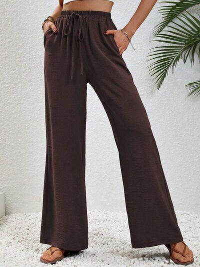 Wide Leg Drawstring Pants - Immenzive