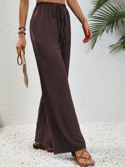 Wide Leg Drawstring Pants - Immenzive