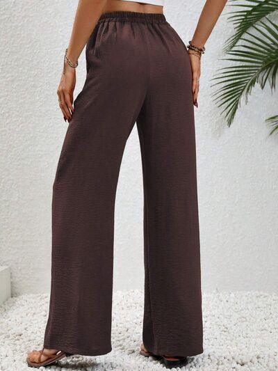 Wide Leg Drawstring Pants - Immenzive