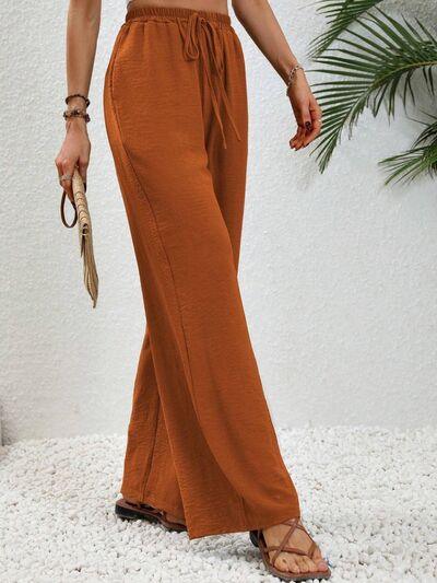 Wide Leg Drawstring Pants - Immenzive