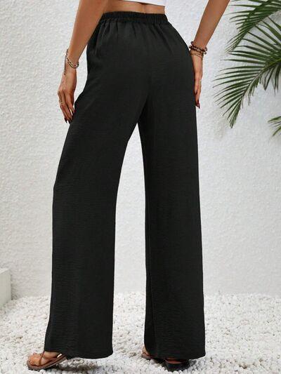 Wide Leg Drawstring Pants - Immenzive