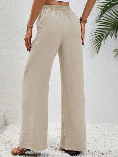 Wide Leg Drawstring Pants - Immenzive