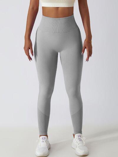 Wide Waistband High Waist Active Leggings - Immenzive