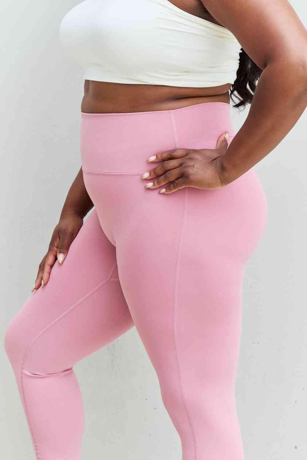 Zenana Fit For You Full Size High Waist Active Leggings in Light Rose - Immenzive