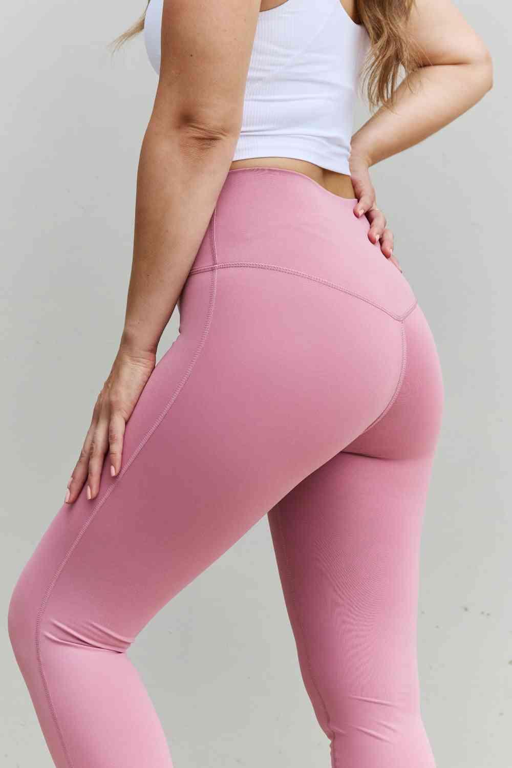 Zenana Fit For You Full Size High Waist Active Leggings in Light Rose - Immenzive