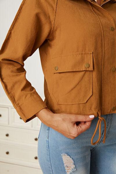 Zip Up Snap Pocketed Jacket - Immenzive